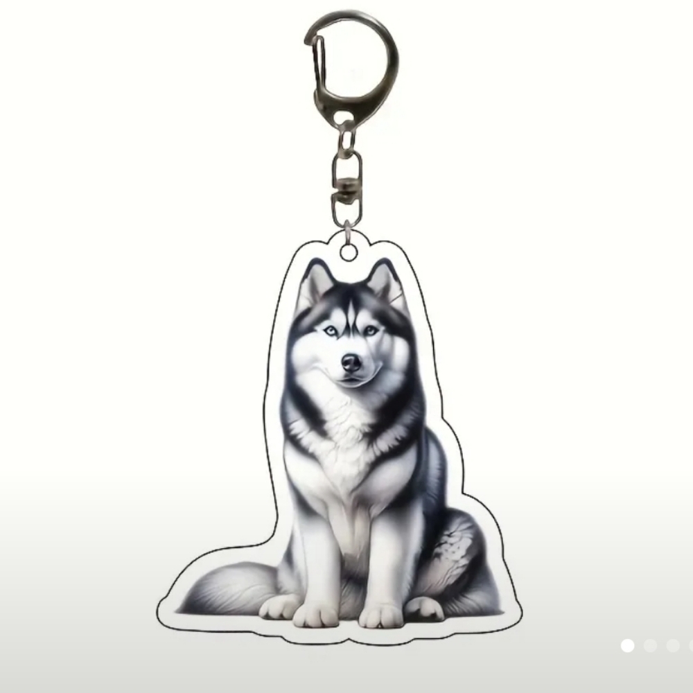 NEW! 2D Acrylic Siberian Husky Bag Charm 👜🎒 Accessory ~ 🐕 🐾🎁